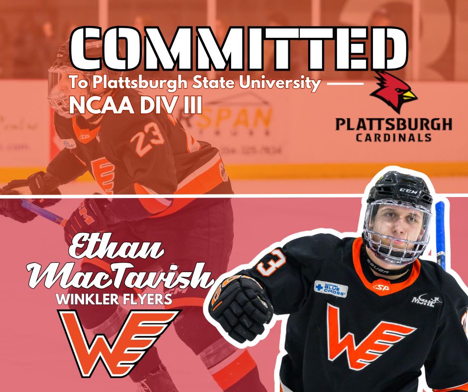 Ethan MacTavish is committed to Plattsburgh State (NCAA Division III). A natural goal scorer in the MJHL, Ethan's competitive style and team spirit define our group’s identity. Taver is the reliable player every team needs. 

Congrats, Ethan!

#GOFLYERSGO #ORANGEANDBLACK