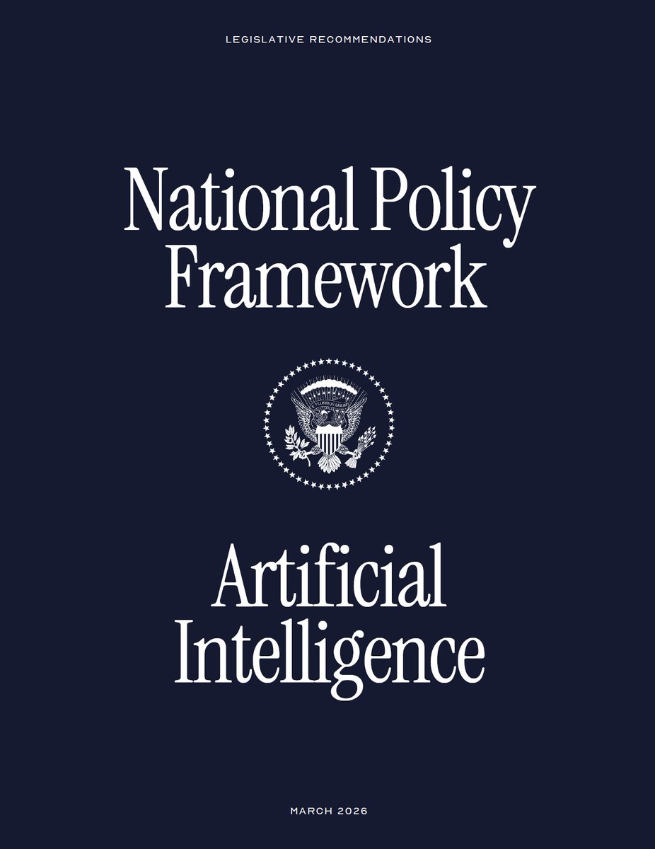 TheNAIAorg's tweet photo. 🚨The White House has released its national AI framework proposal, setting direction for federal legislation and reinforcing the need for a single, consistent federal approach over a patchwork of state laws. The proposal would:

• Give parents stronger tools over privacy, screen time, content, and accounts, while requiring safety features for AI services used by minors
• Seek to prevent AI infrastructure from raising household power costs, speed permitting, combat AI-enabled scams, and support small-business adoption
• Support protections against infringing AI outputs and unauthorized replicas, while leaving core fair-use questions to the courts
• Prevent federal pressure on AI platforms to suppress lawful speech and give Americans a way to challenge censorship
• Expand sandboxes, access to federal datasets, and AI deployment through existing expert agencies and industry-led standards, not a new regulator
• Integrate AI training into education and workforce programs and expand technical assistance and youth development

Our CEO Caleb Max (@CalebMaxVA10) said:

"The National Artificial Intelligence Association applauds the Trump administration for proposing a national AI framework for Congress to debate and consider this year.

America’s AI industry needs one rulebook, not fifty. NAIA and our hundreds of members across the nation have been calling for a clear national standard that gives innovators the confidence to build, invest, and scale.

The framework is a strong starting point and reflects a pro-innovation approach that supports responsible AI deployment, streamlines AI infrastructure, and relies on existing agencies with expertise rather than creating new layers of bureaucracy.

A patchwork of state laws with fragmented compliance requirements has created unnecessary barriers to innovation and weakened America’s ability to compete globally in AI.

The framework’s support for AI infrastructure and for small businesses through grants, tax incentives, and technical assistance shows this Administration recognizes AI leadership cannot be limited to the largest companies.

We will continue working with Congress and the White House to turn this framework into law. Our national security, economic competitiveness, and global leadership rely on getting this done this year."

Read the framework: https://t.co/SMTfyBXhXQ

Join us to stay ahead of AI policy:  https://t.co/JMDw9ryWOH

#ArtificialIntelligence #AIPolicy #AmericanAI #TechPolicy #NAIA