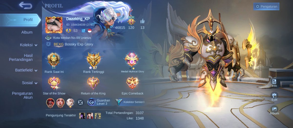 eatdazz's tweet photo. [MABAR APPLICATION]

Name: Dazz
Username: Dazzking_KP
ID: 154434039
Domicile: Medan
Highest Rank: Mythical Glory
Main Role: Tank, Support 
Main Hero: Minotaur, Rafaela, Uranus, Estes, Ruby
Fun fact: MCGG Juga Main (Commander Wanwan) https://t.co/Tzt6GXyJ9P
