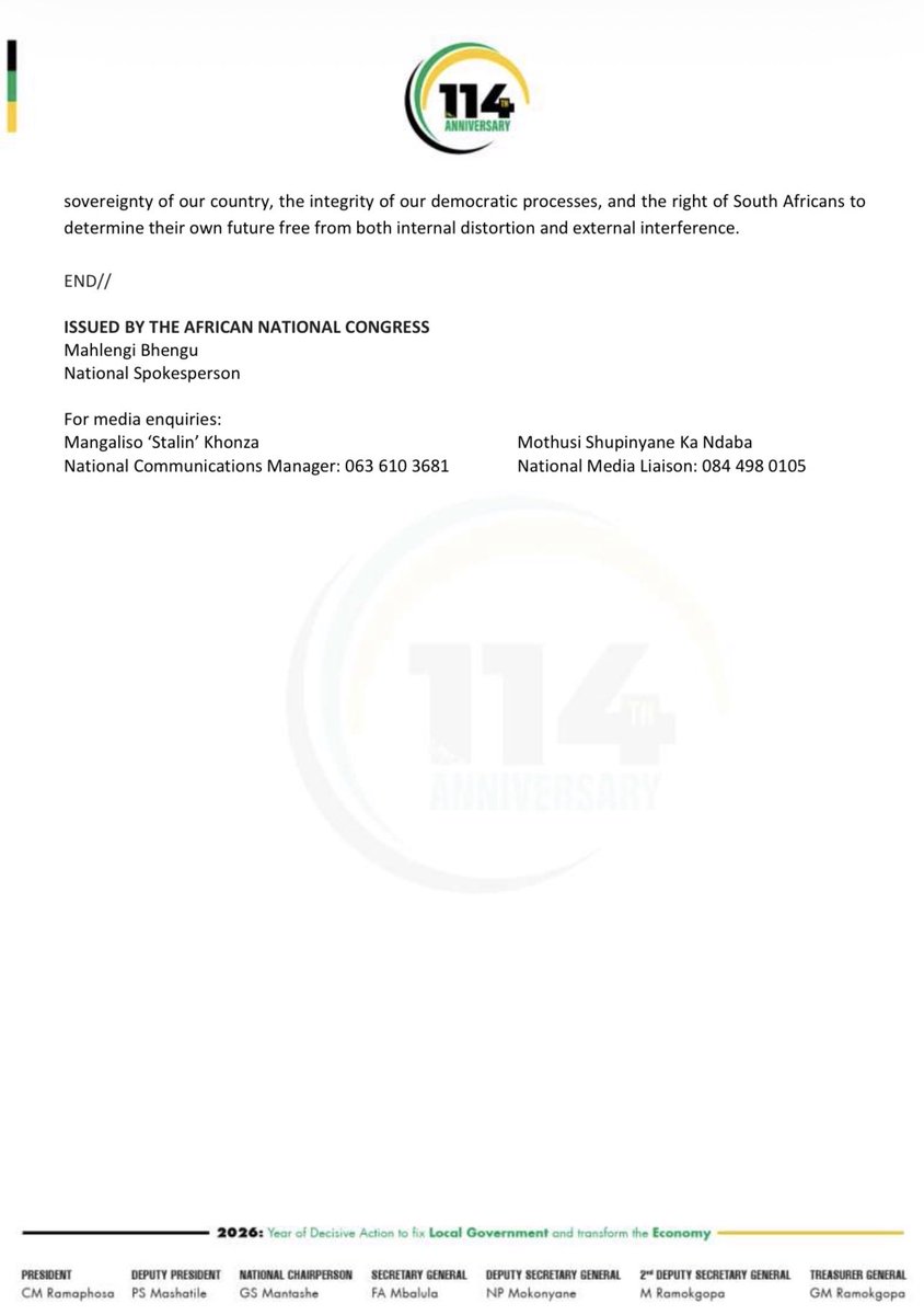 ANC SECRETARY GENERAL | Fikile Mbalula tweet media