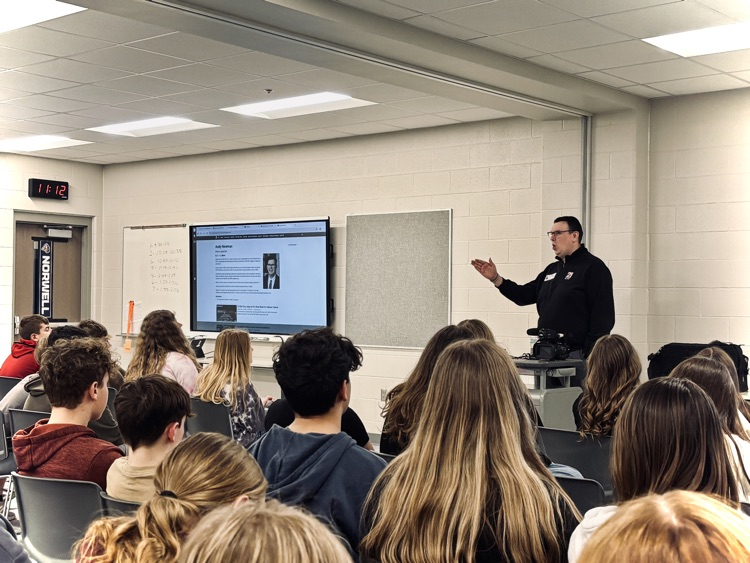 Norwell_MS's tweet photo. Thank you to Andy Newman from ABC 21 Alive for coming and sharing your experiences with our 7th grade students! https://t.co/FrXEXzVWCc