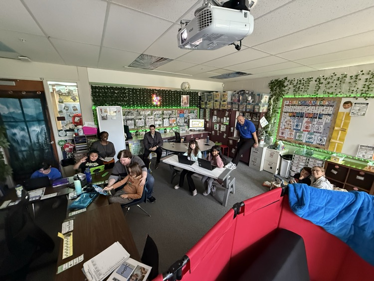 D66Elementary's tweet photo. Yesterday CG and Ayah joined me as Principal and Assistant Principal for the day! We visited classrooms to check on expectations, looked at playground improvements, and joined some classes for their learning. What a great day, and thank you for supporting Team 66! https://t.co/LdTTw2VNAH