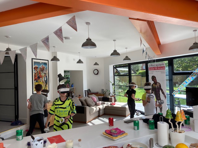 vrscapism's tweet photo. What do kids want at a party? To enter new worlds and scream until their parents ears bleed!! Parties are not just for kids, they're for creating unforgettable memories and ear-piercing screams! Another successful event in the books. https://t.co/VK8X4J0FKY