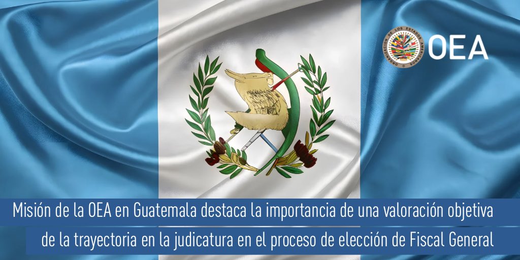 Misión de la #OEA en #Guatemala destaca la importancia de una valoración objetiva de la trayectoria en la judicatura en el proceso de elección de Fiscal General

🔗 oas.org/es/centro_noti…

<a href="/OEAGuatemala/">OEA en Guatemala</a> <a href="/GuatemalaOEA/">Guatemala en la OEA</a>