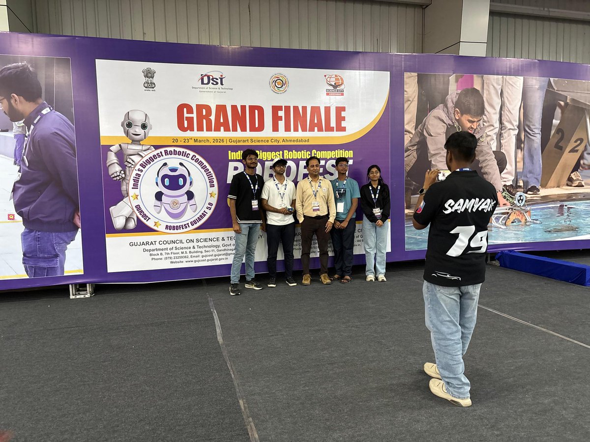 InfoGujcost's tweet photo. A sky full of possibilities and #mazes full of challenges; Innovation finds its path - sometimes through the sky, sometimes through a maze.
Students take on real-world #robotic challenges, piloting #drones with accuracy and guiding robots through intricate paths with logic and skill in the #GrandFinale of #Robofest #Gujarat 5.0 competition.
It’s inspiring to witness how curiosity transforms into confidence and ideas into action.
The journey of tomorrow’s innovators begins right here.
This is how the journey towards a #ViksitBharat takes shape; through #curiosity, #creativity, and continuous learning.
@PMOIndia @CMOGuj @arjunmodhwadia