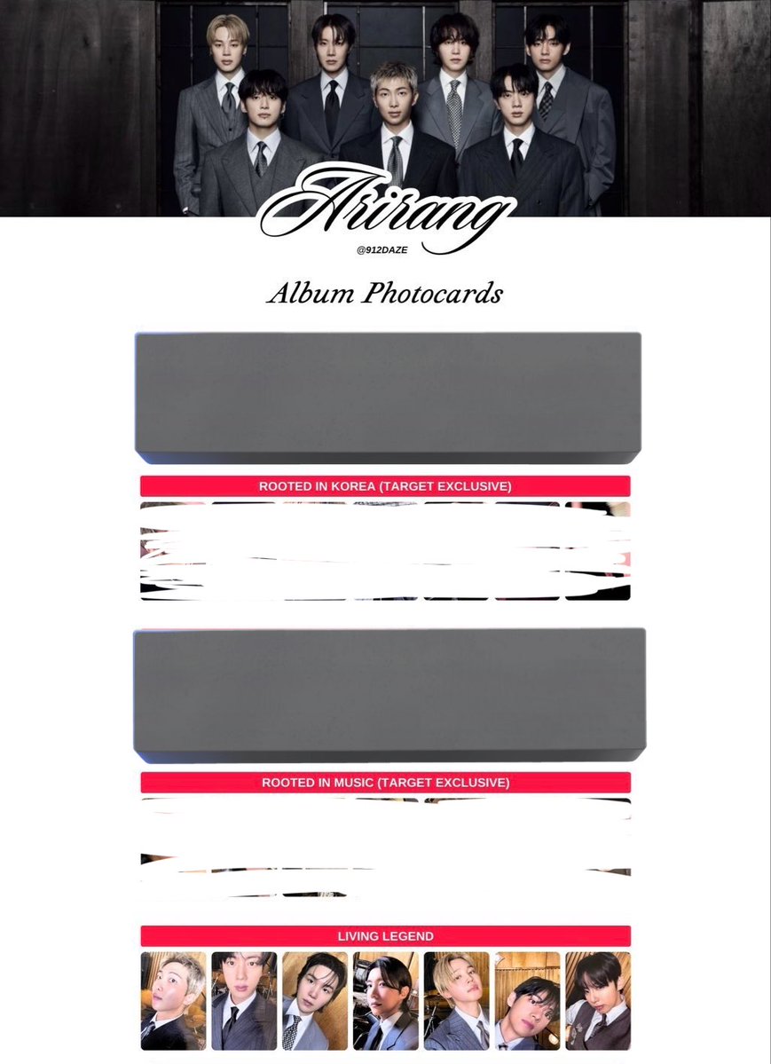 การ์ดบั้ม Arirang Living Legend Ver. ทั้งเซท 500 🌟  

📮 DMมาได้เลยคั้บ

#ตลาดนัดบังทัน #ตลาดนัดBTS #การ์ดนัมจุน #การ์ดจิน #การ์ดยุนกิ #การ์ดเจโฮป #การ์ดจีมิน #การ์ดแทฮยอง #การ์ดจองกุก