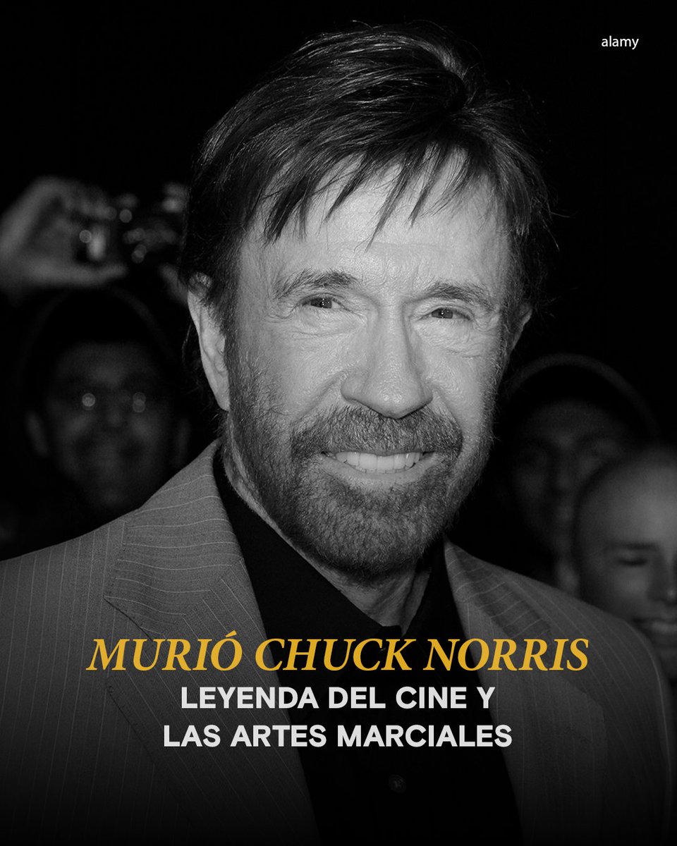 HistoryLA's tweet photo. 🥀 Murió Chuck Norris, leyenda del cine de acción y las artes marciales, a los 86 años en su residencia de Hawái. El protagonista de "Walker, Texas Ranger" falleció por causas naturales, marcando el fin de una era para la cultura pop y el género del combate.

#ChuckNorris https://t.co/pFKjqi734T