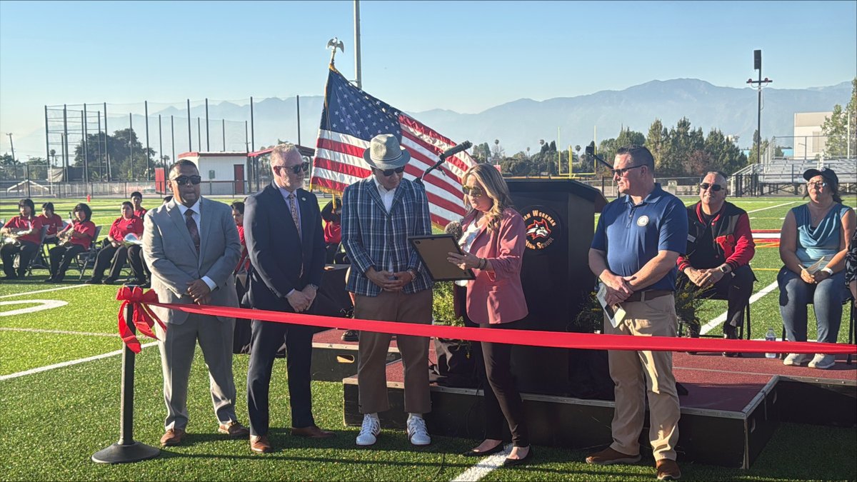 industry_ca's tweet photo. Yesterday, Mayor Cory Moss, Mayor Pro Tem Greubel, and HLPUSD students celebrated the grand opening of the long awaited Workman High School Sports Complex. Thank you to all the Lobos and Lobo families who showed out in support! https://t.co/ZoWH9FcrmA