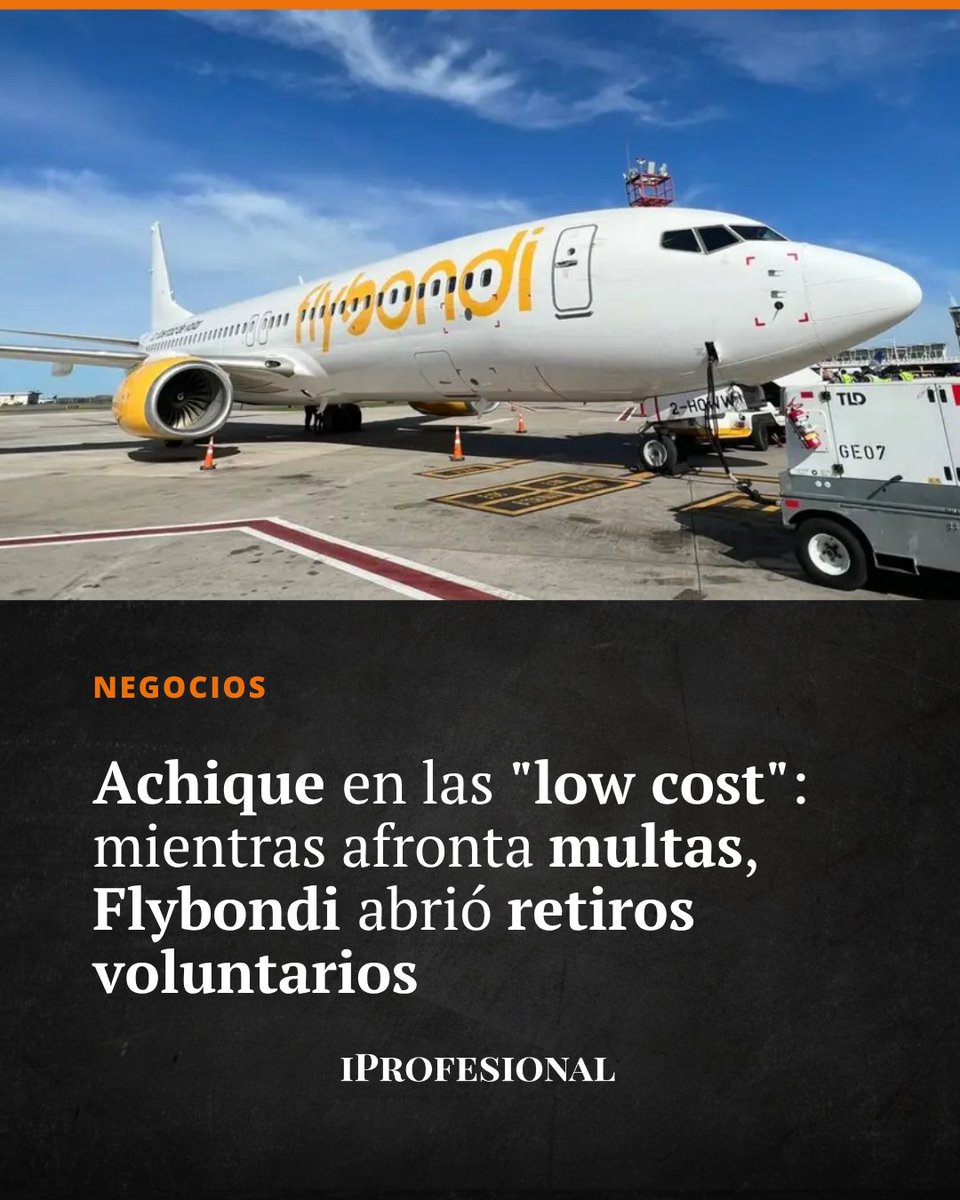 iProfesional's tweet image. ✈️ Flybondi abre retiros voluntarios en plena crisis: enfrenta multa de $229M y cancelaciones masivas.

🔗 Leé la nota 👉🏻 mrf.lu/rbbY

#Flybondi #LowCost #Aerolíneas