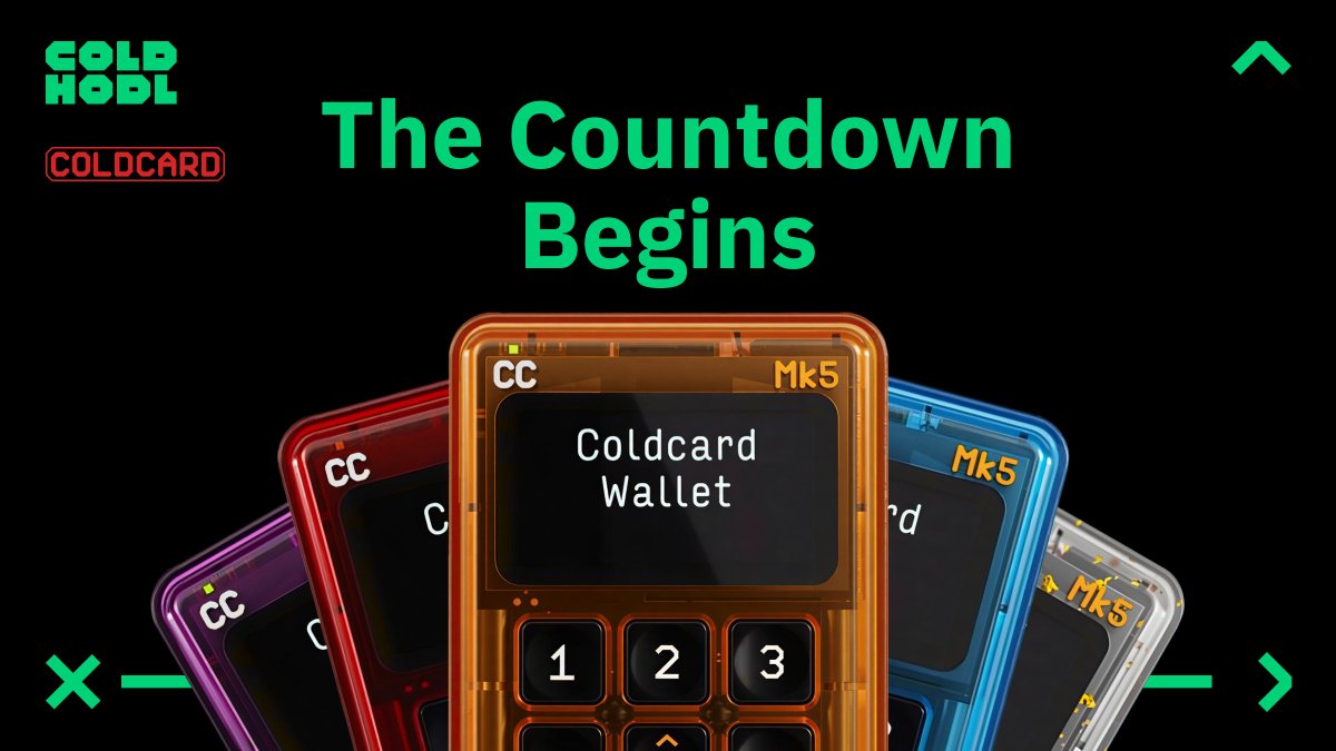 coldhodlMk's tweet image. The wait is almost over. 

MK5 lands next week! 🔥

#Coldstorage #BTC #bitcoin #MK5 #ColdHodl #Coldcard