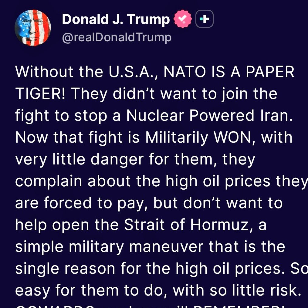 “ COWARDS ” 🚨 

That’s the explosive word  used by Donald Trump for NATO allies  sending shockwaves across global politics.  😁