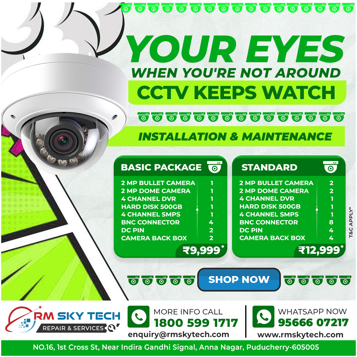 rm_repair_serv's tweet image. Reliable CCTV Installation &amp;amp; Maintenance Puducherry | Security Packages from ₹9,999*- RM Sky Tech

#RMSkyTech #CCTVkeepsWatch #SecuritySolutions #PuducherrySafety #CCTVInstallation #HomeSecurity #BusinessSurveillance #PondicherryTech  #PeaceOfMind #SecureHome #SmartSurveillance