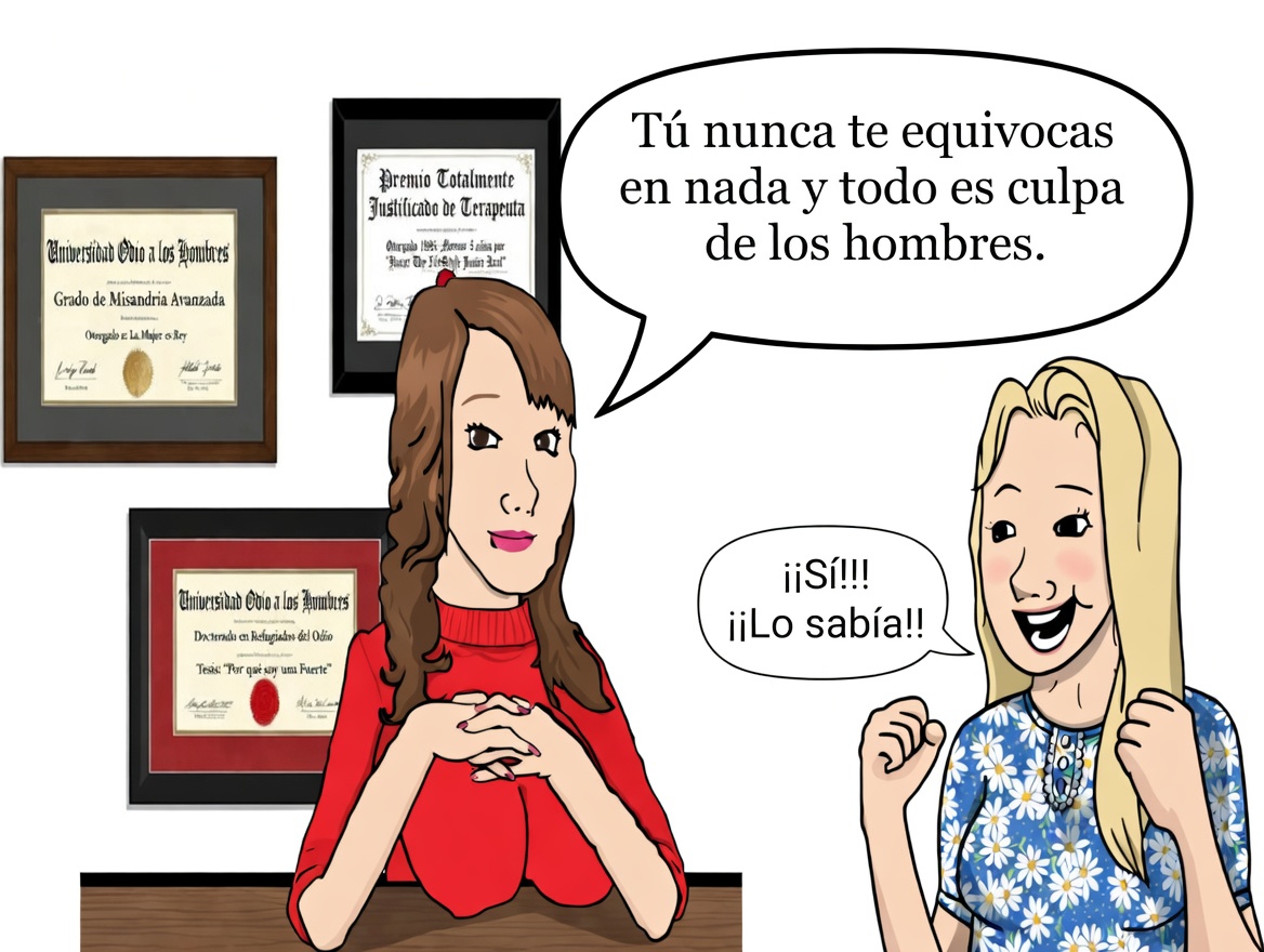 Terapia psicológica para mujeres de hoy en dia,resumida en una imagen: