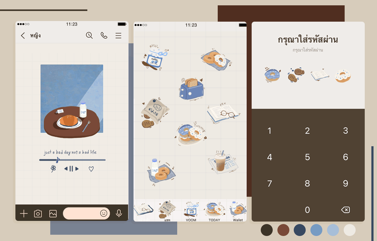 KayAe_jss's tweet image. เสร็จไปอีกหนึ่งธีมดอง คอนเสปสีฟ้าน้ำตาลตามเทรนด์ปีที่แล้ว(เลิกฮิทแล้วมั้ง😅) บัดนี้ก็เป็นเวลาอันสมควรแล้ว ใครชอบ #ธีมไลน์ สายละมุน โมทิเวท ฮีลใจ ขนมหวานจะเยียวยาทุกสิ่ง มาจับมาจองกันได้นะคะ 

Dessert Heals All 🍩🫐🥐🥤: 
store.line.me/themeshop/prod…

#LineTheme #Line #Bekery