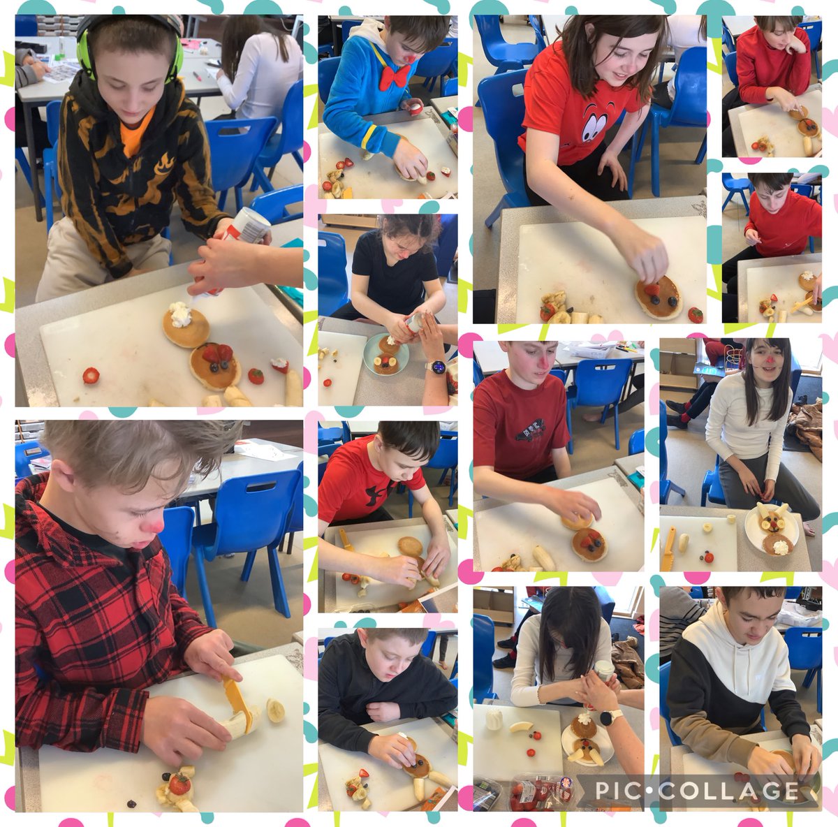 YsgolHenFelin's tweet photo. Fab Friday in Class 14! We enjoyed Red Nose Day activities, made bunny pancakes, enjoyed a rebound session and celebrated the birthday girl 😀🥳! What a busy day 🌟🔴#YHFClass14 #comicrelief2026 https://t.co/QKCMkawiSe