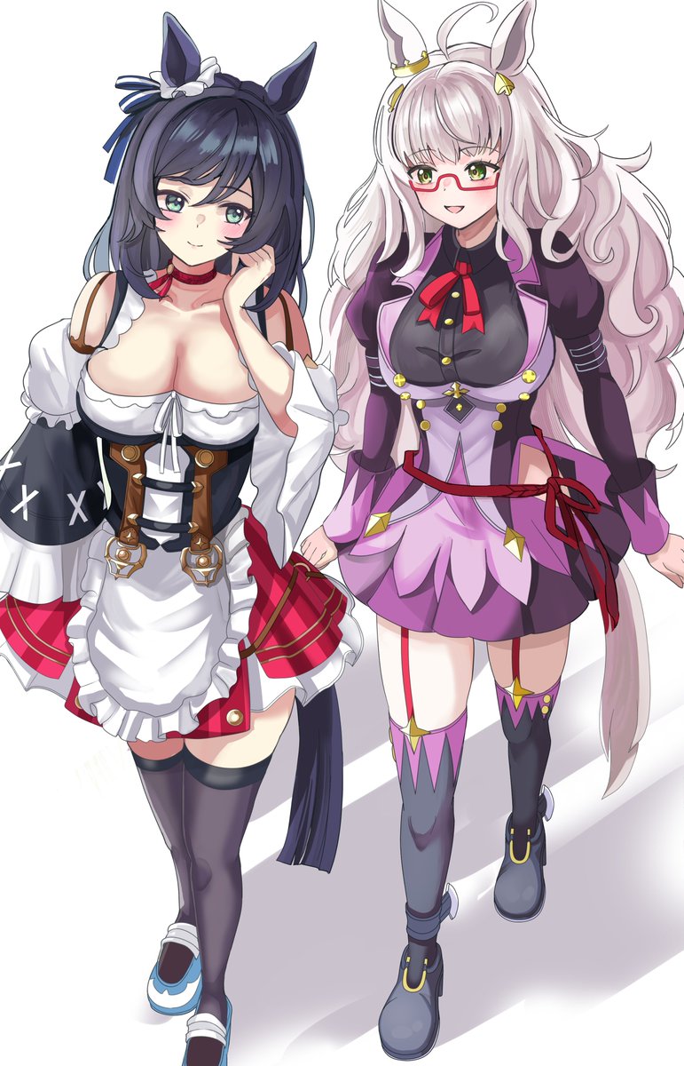 ビワハヤヒデ ,エイシンフラッシュ(ウマ娘) 「skebありがとうございます #エイシンフラッシュ #ビワハヤヒデ」|華ムラのイラスト