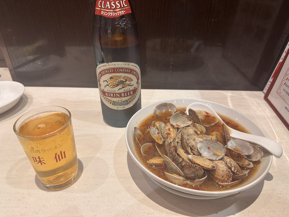 アサリ炒めで始めました。