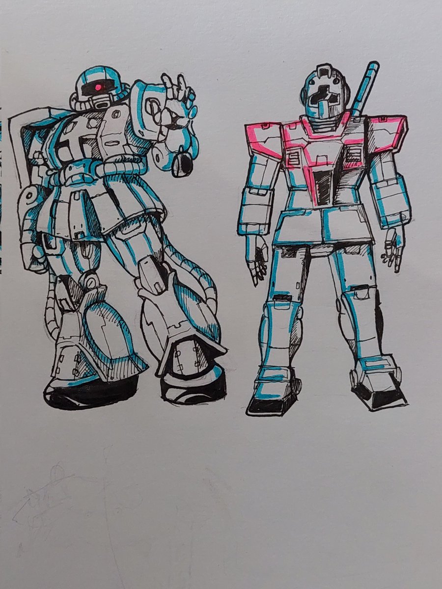 #gundam #zaku #gm #sketch