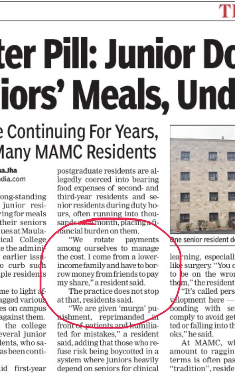 Rishabh2970's tweet photo. Why is this being not discussed at the Institute level? 
MAMC has a rich and respected alumni in Delhi. 
It only tarnishes its image among the medical community. 
Maybe senior doctors from MAMC can raise voice. 
Baaki college mein bhi hota argument is bogus. MAMC is prestigious. https://t.co/QvuclOKimt