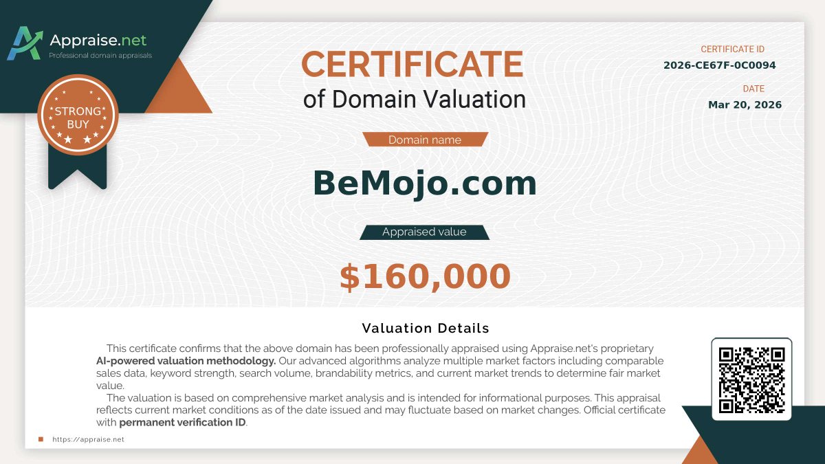 Trying out the Liquidty for Domains.
Valued at <a href="/Appraise_Net/">Appraise.Net</a> for 160K.

🚀BeMojo.com - 14,000

spaceship.com/s/buy/bemojo.c…

Valid only for 48 Hours...