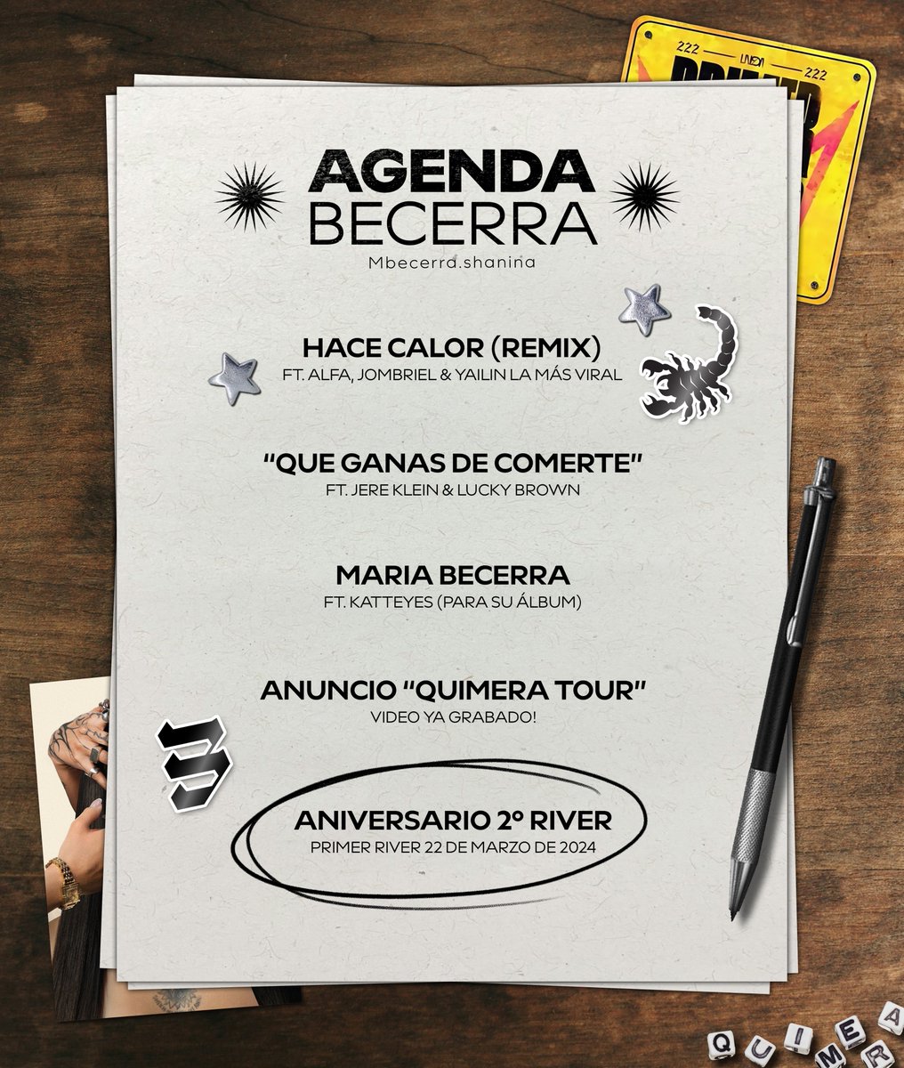mbecerrashanina's tweet photo. AGENDA BECERRA: se viene una etapa movida para el fandom de maria becerra, con nuevos lanzamientos musicales, colaboraciones y anuncio de su proxima gira "QUIMERA: WORLD TOUR" 🍜👀

#mariabecerra #quimera https://t.co/NFCW9ERh1z