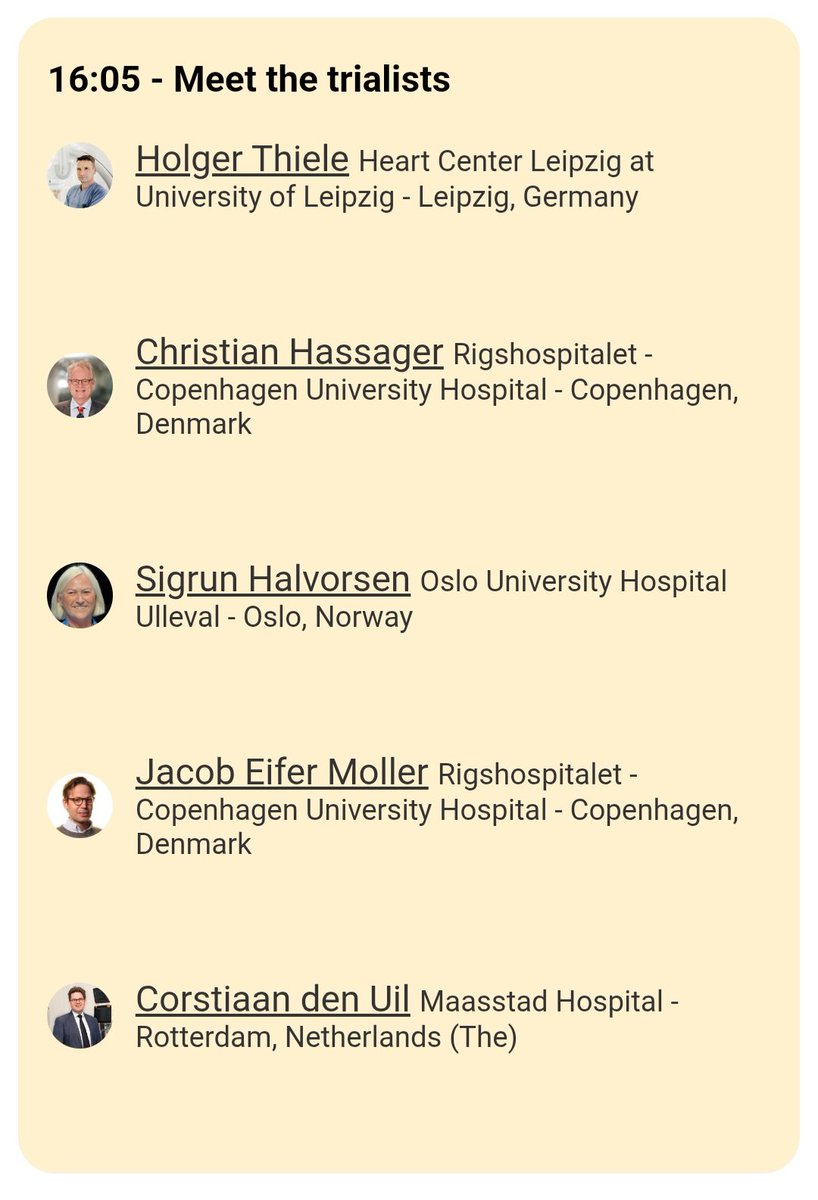 ann_oleksiak's tweet photo. "Meet the trialist" session starts in 30 minutes at Open Stage at #AVCV26
Experts who make things which change intensive cardiac care.
True mentors.
Do not miss it!
#cvacute #mentoring #trialists #RCT #trials #ICU https://t.co/KLh2dMTOfL
