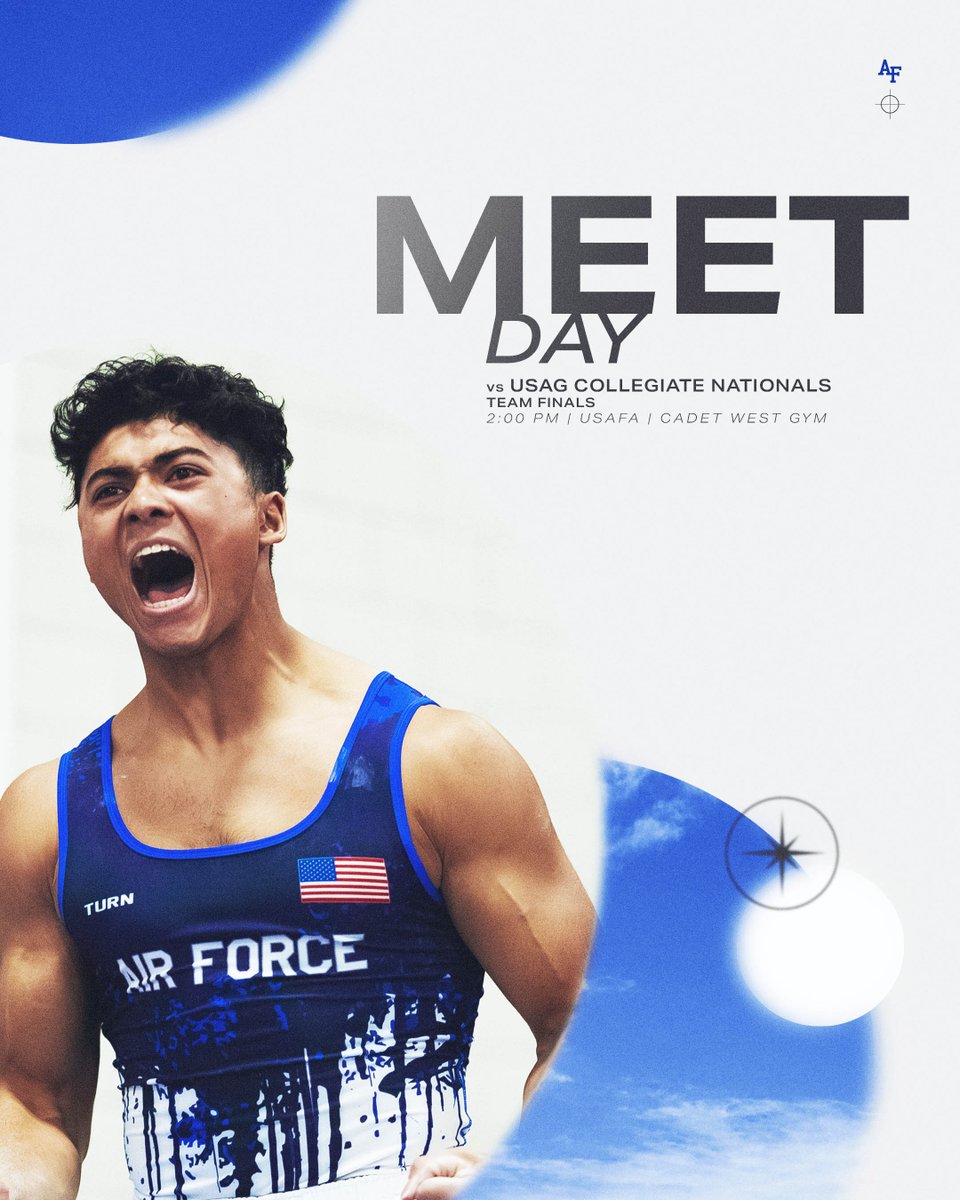 AF_MGYM's tweet photo. Championship season starts NOW!

⚡ USAG Collegiate Nationals, Team Finals
📍 USAFA | Cadet West Gym
📶 https://t.co/jFa5iXjQK7
📺 MW Network | https://t.co/haBp0VVQkK
🎟️ Free Admission https://t.co/FafGm6WAEG