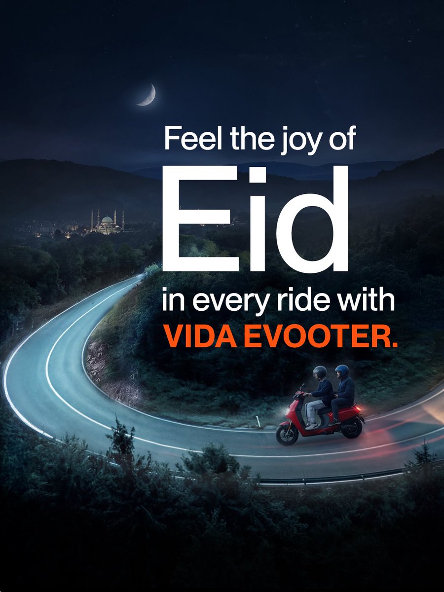 VidaDotWorld's tweet photo. Celebrate Eid with smooth rides and endless joy. 🌙
May your journey be filled with peace, love, and electric beginnings with VIDA.

[ VIDA, VIDA EV, EVOOTER, VX2, Eid, Eid 2026, Two Wheeler, Best EV ]
.
.
.
#VIDA #VIDAVX2 #EVOOTER #EID #festivevibe https://t.co/PnbM1ogdOP