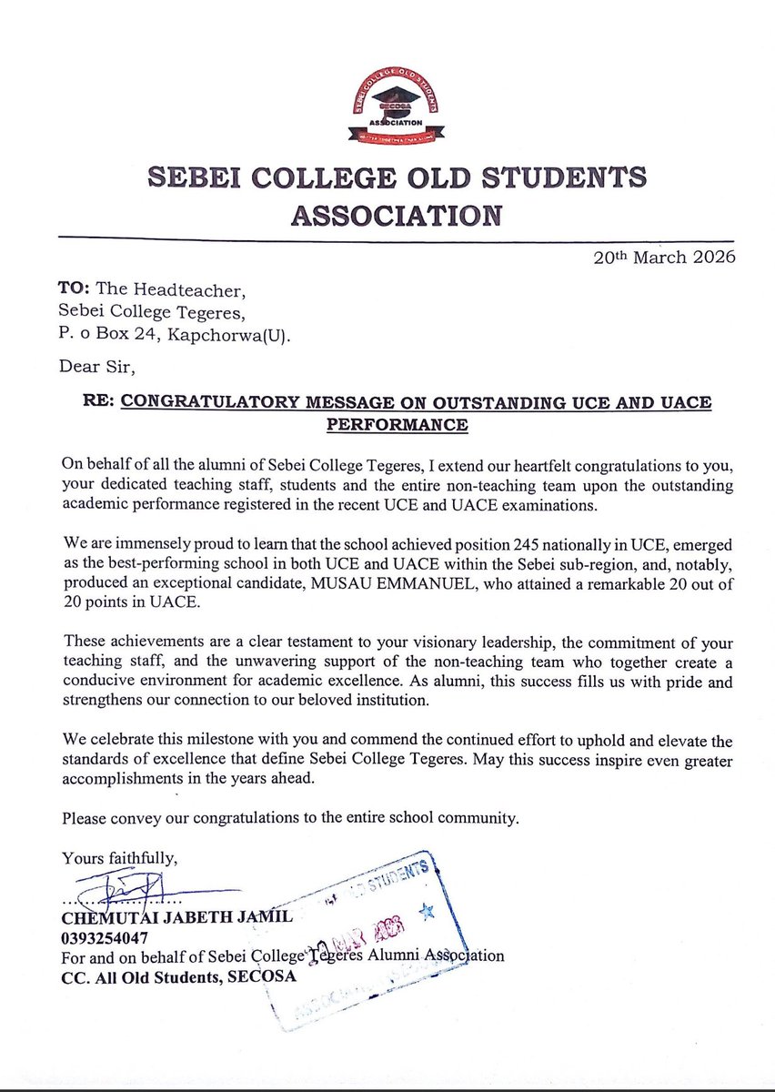 Sebei College Tegeres Alumni tweet media