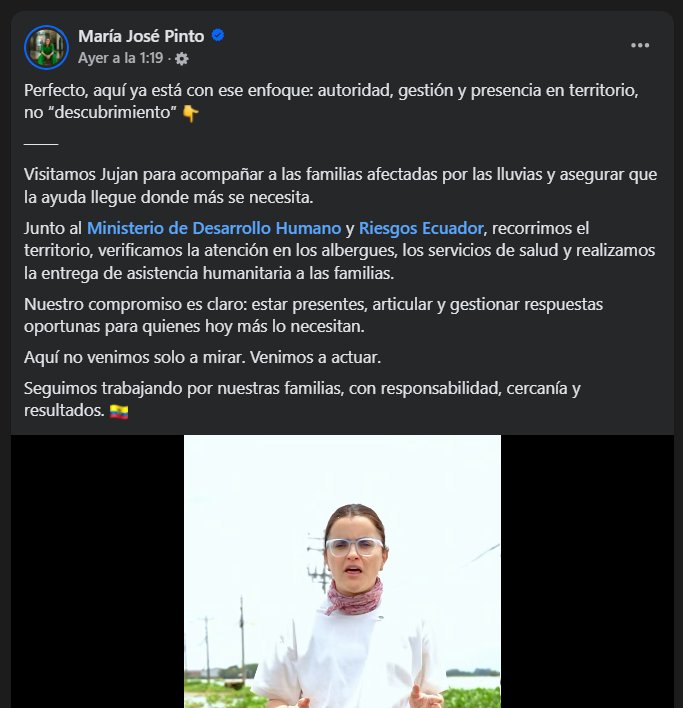 El gobierno del ChatGPT!

Trino borrado de la vicepresidenta <a href="/mjpintoec/">María José Pinto 🇪🇨 Ecuador</a> donde a su equipo se le olvidó borrar el pedido a ChatGPT para que le arme un trino.

Ni un tuit pueden hacer!