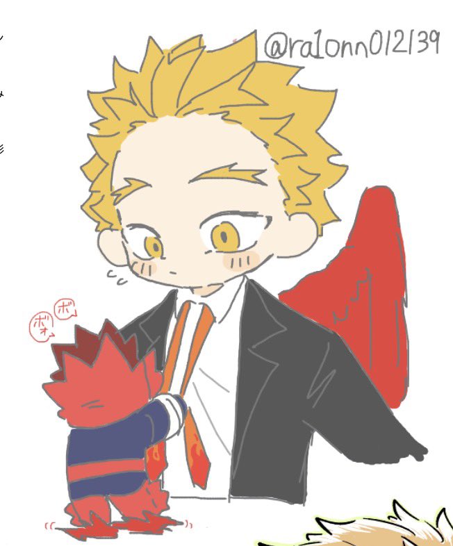 ra1onn012139's tweet photo. 絵チャお邪魔しましたー！
ネクタイの結び方を教えて貰ってるチビ🦅くんです https://t.co/zSboIrMtSE