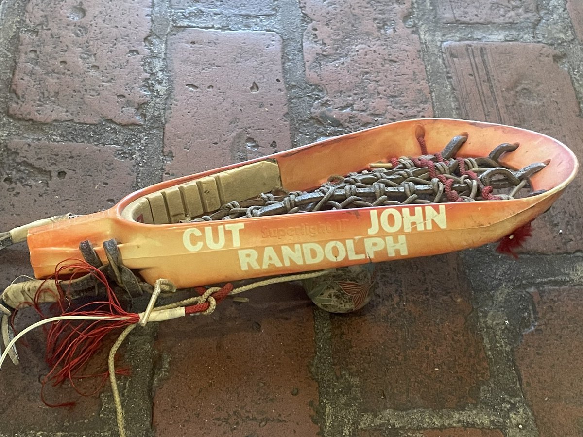 WMMensTribeLax's tweet photo. To commemorate the 40th anniversary of the cutting of the William Mary Men’s D1 #Lacrosse Team by the College and Athletic Director John Randolph, we reached deep into the archives and present this #Brine Superlight ll, proudly sported during the ‘87-‘88 club seasons. https://t.co/PMuuTwn8AY