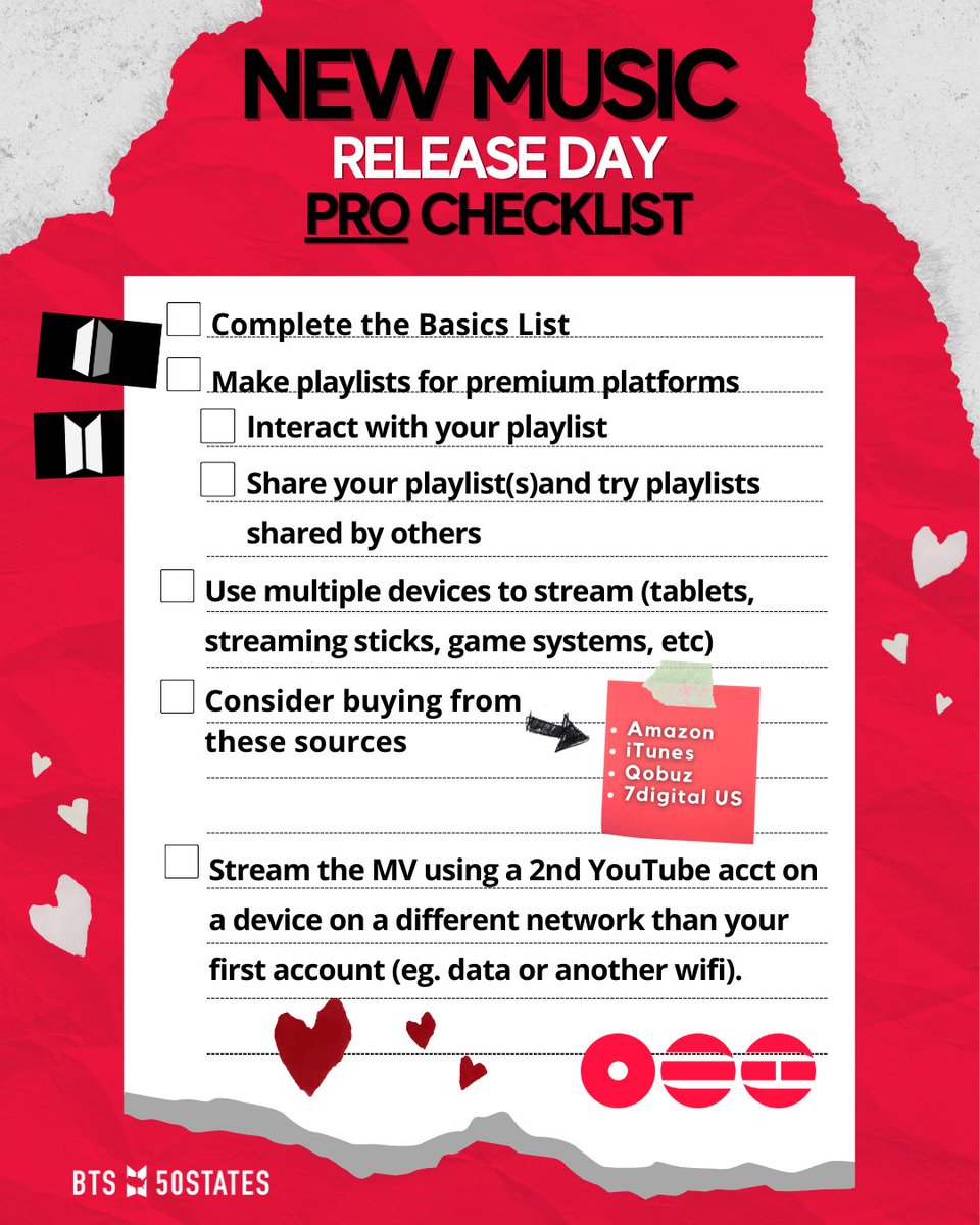 BTSx50States's tweet photo. It's been 12 hours since #Arirang was released!
How are we doing? There's a lot going, so here is a basic and pro checklist to help you focus on some of the items that will help with charting! 💜
#ARMYDidYouKnow #KEEPSWIMMING @BTS_twt https://t.co/2jJMsydGld