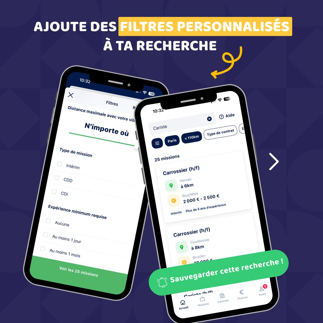 iziworkFR's tweet image. Sauvegarde ta recherche et active les notifications pour ne louper aucune mission ! 

#interim #job #iziwork