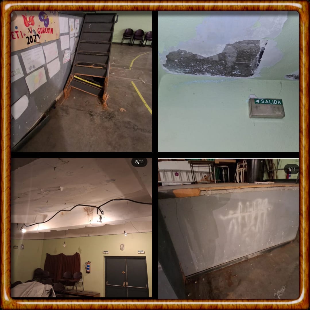 💥 EL TEATRO DE #LAMIAKO: UNA TRIPLE AFRENTA

Más de 100 años siendo el corazón del barrio, hoy en ruinas por la inacción del Ayuntamiento de # Leioa

❌ Golpe al patrimonio
❌ Abandono a la comunidad
❌ Riesgo real para quienes lo mantienen vivo

📢 Rehabilitación integral YA