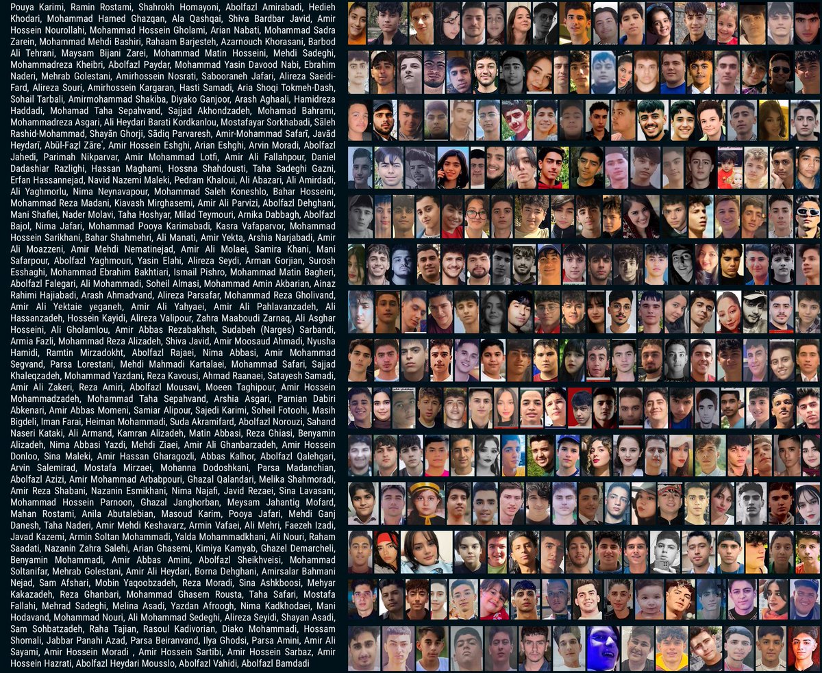 Habeh2023's tweet image. In memory of Iran’s brave children who were killed during the protests by the criminal regime of the Islamic Republic. May their names live on forever.  
Happy Nowruz to all Iranians around the world — may this new year bring freedom, justice, and brighter days ahead. #NeverAgain
