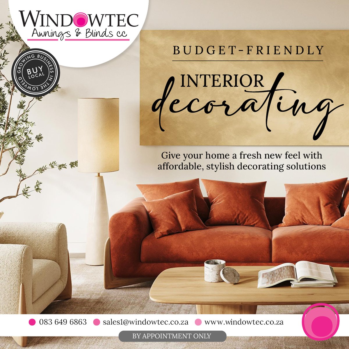 Windowtec_AB's tweet image. Give your home a fresh new feel with affordable, stylish decorating solutions that suit your budget and your taste.
windowtec.co.za/contact

#Windowtec #InteriorDecor #HomeRefresh #AffordableStyle #AutumnReady #HomeInspo #DecorOnABudget #AuroraDigitalAgency