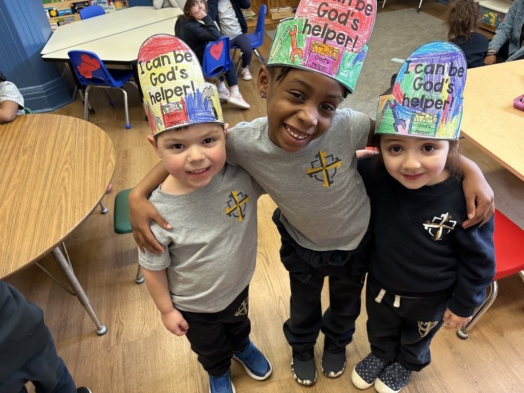 spv_ri's tweet photo. The PreK-3 students honored Saint Joseph yesterday by making these hats which taught them a beautiful prayer to Saint Joseph and reminded them that they can be God's helper, too.

🙏❤️ Saint Joseph, pray for us! ❤️🙏 https://t.co/T7sogLVEH3