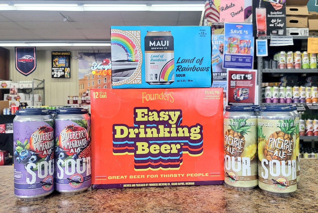 taskersbeerbarn's tweet photo. NEW This Week! 🌱

- Land of Rainbows from Maui Brewing
- Easy Drinking Beer from Founders
- Blueberry Pomegranate Ale Sour from Connecticut Valley Brewing
- Pineapple Ale Sour from Connecticut Valley Brewing

...And more!

Stop by and check out our updated selection! https://t.co/Vo9U0EGkcl
