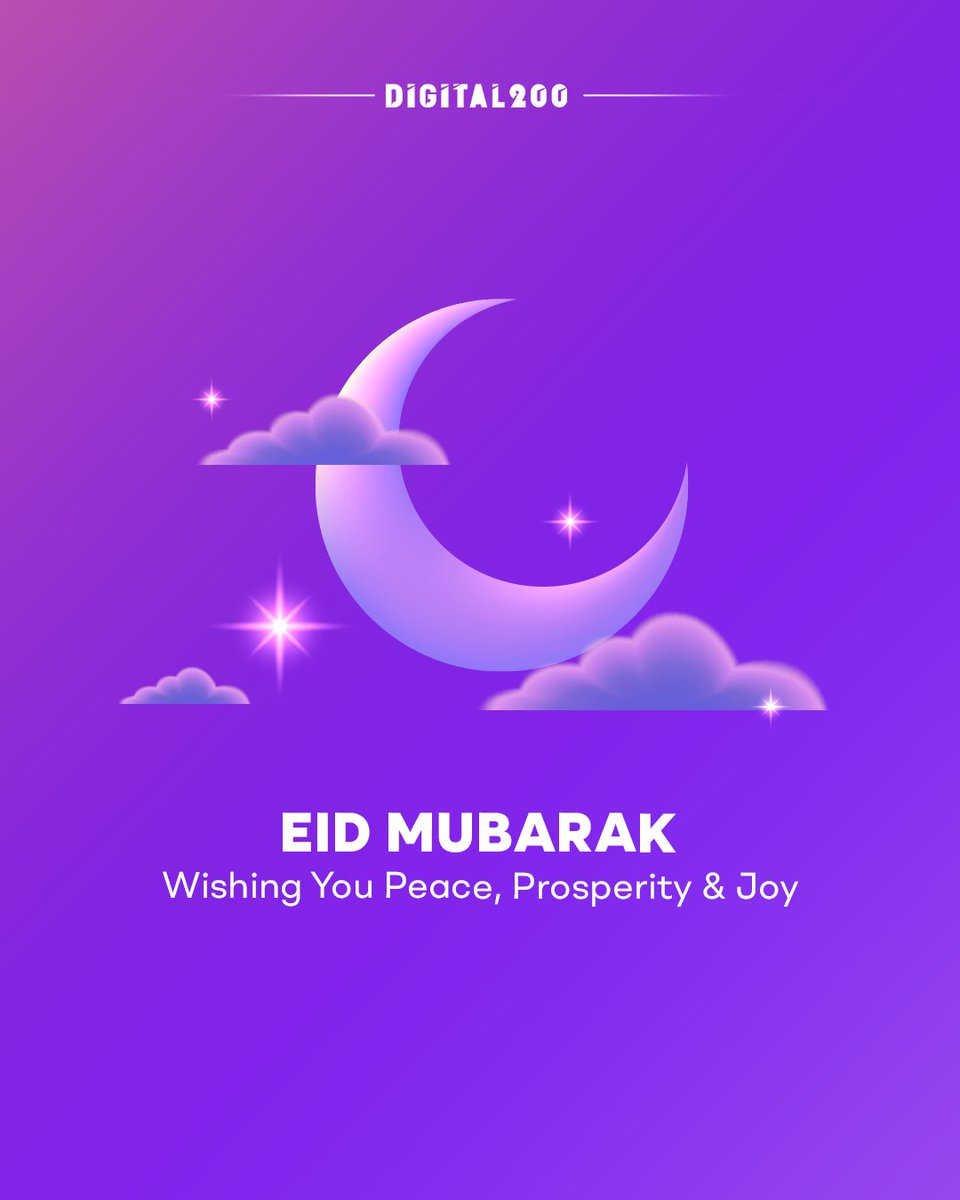 digital200_'s tweet photo. Eid Mubarak from Digital 200!

Wishing you peace, prosperity, and success on this blessed occasion. https://t.co/RFTcgEILBE