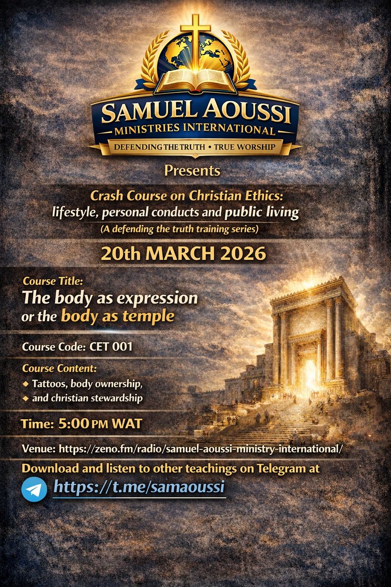 WE ARE LIVE!!!
THE BODY AS EXPRESSION (TATTOO) OR THE BODY AS GOD'S TEMPLE
#tattoo
#zionoutreachworldwide
#samuelaoussiministriesinternational
#SelfDiscovery
#SelfAwareness
#Self_Portrait
#SelfMastery
#self
zeno.fm/radio/samuel-a…