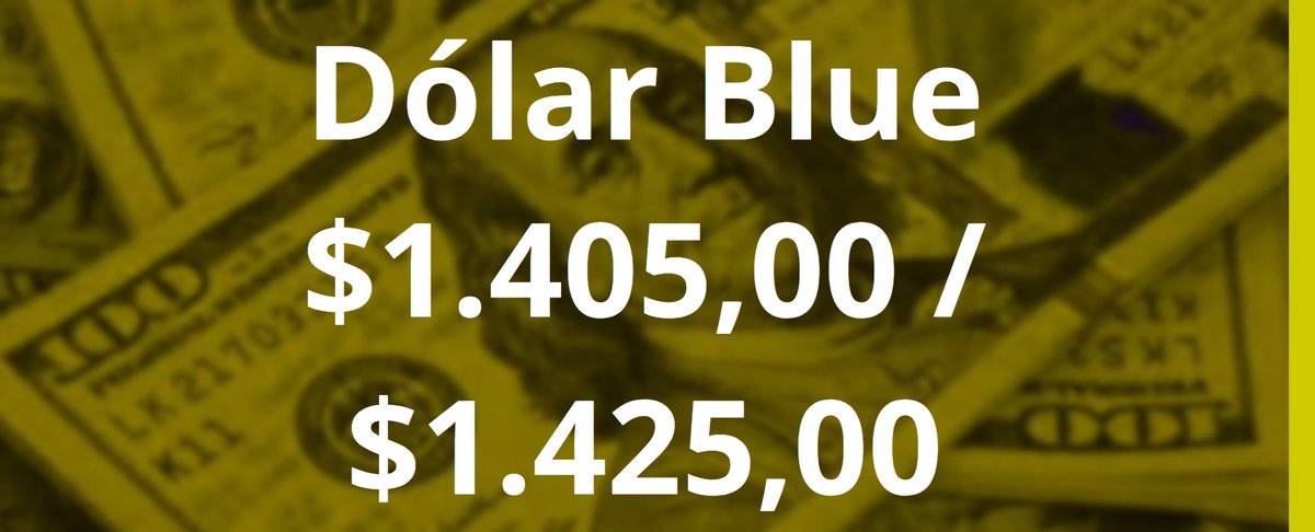 NotABank_ar's tweet photo. El Dólar Blue aumentó
Compra $ 1.405,00 / Venta $1.425,00
Más información en https://t.co/K5NwhzLwsf

#Dolar #DolarBlue #DolarParalelo #DolarArgentina https://t.co/KjG85LM5Kw