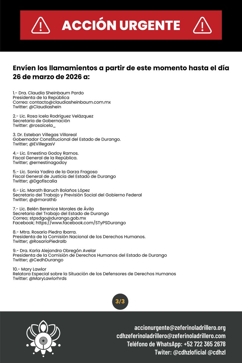 Centro de Derechos Humanos Zeferino Ladrillero AC tweet media