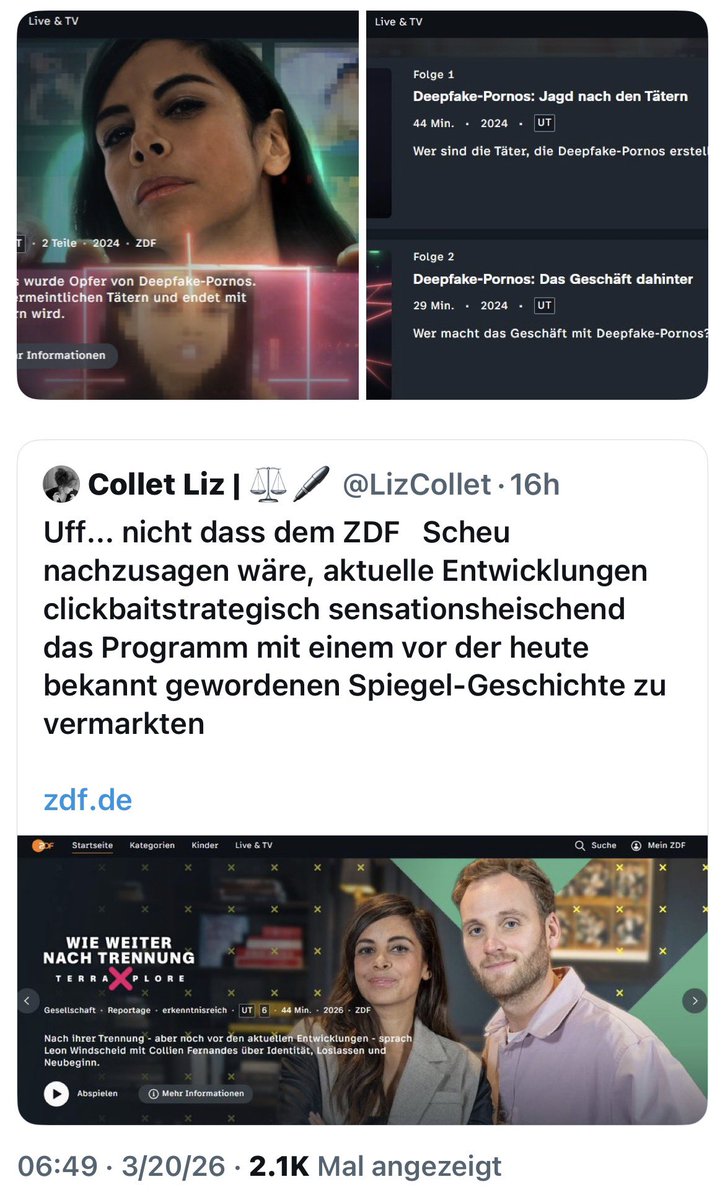 PauleHeyman's tweet photo. @WolfDesNordens Merkwürdige PR - aber passt ja zum #HetZDF https://t.co/6K6L2q6Xd8