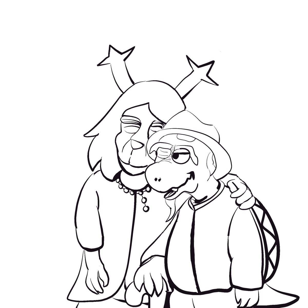 WolfgangArtz75's tweet photo. The fact these 3 pieces are getting so much love on TikTok makes me laugh so much…lmao. #Deltarune #icehammer #Gersonboom #Carolholiday https://t.co/l3uiB0qwSl
