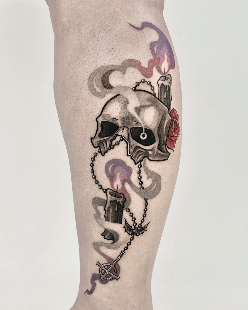 AndyHeldin's tweet photo. I've been kinda stressed lately and forgot to show you, but at the end of February I had the opportunity to do another Ghost tattoo, this time inspired by Umbra 🕯️ https://t.co/FgpG3AyYyk