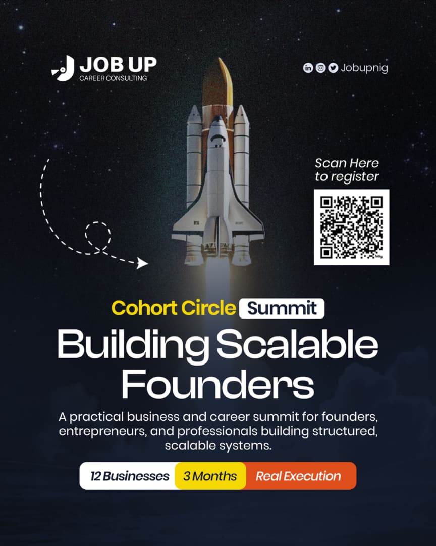 Jobupnig's tweet photo. 3 months. 12 businesses. Real execution. 
Cohort Circle Summit 1.0 is happening.  
April 11, 2026 | 10AM | Ibadan  
Fireside Chat, Business Showcases, Networking, Certificates and the launch of Cohorts 2 &amp; 3.  
Tickets from N5,000. Register: https://t.co/XfeYU5xaiT https://t.co/AS6eXfU6bb