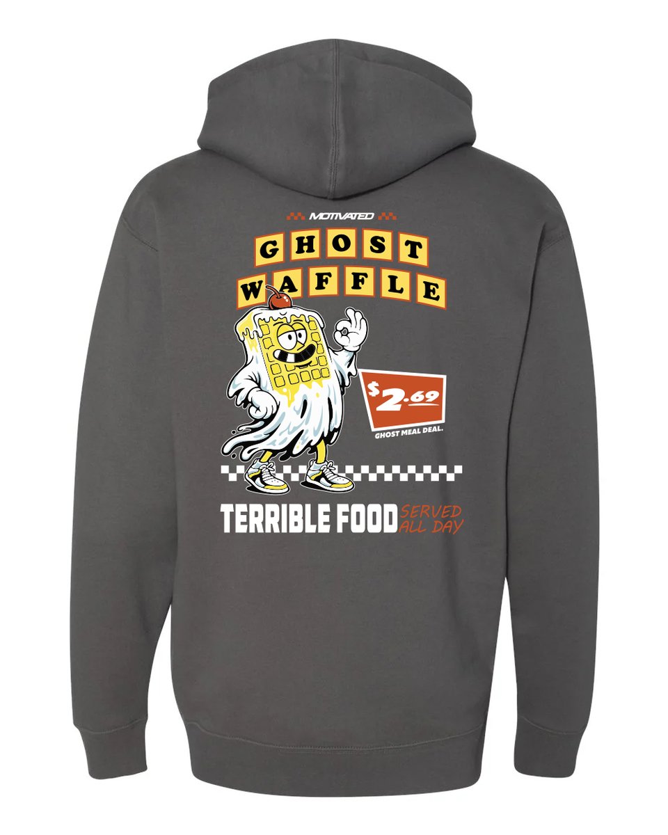 cjfaison's tweet photo. Y'all.... The Ghost Waffle hoodie just hit the internet. Legit one of my favorite designs we've ever done.... Now i'm craving waffles hahaha https://t.co/hiZNEfCMfY