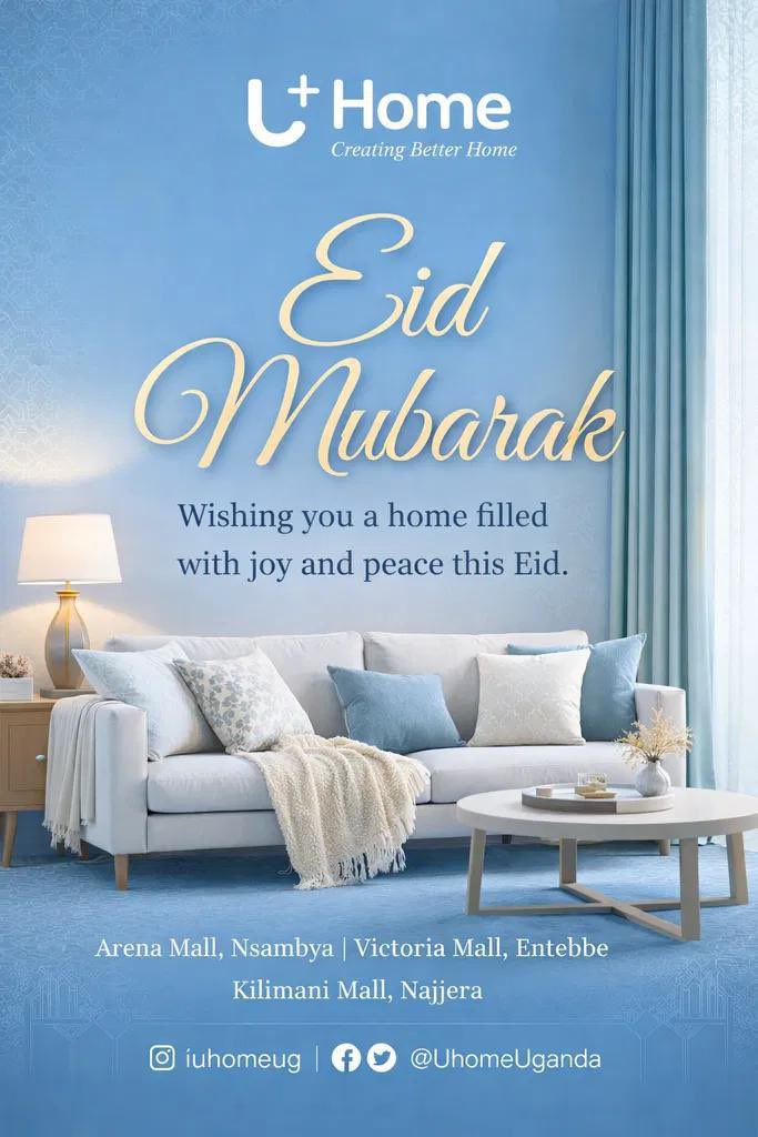 UhomeUganda's tweet photo. Eid Mubarak to out dear customers 🙏.

#Uhome https://t.co/sy82WMQ5P0