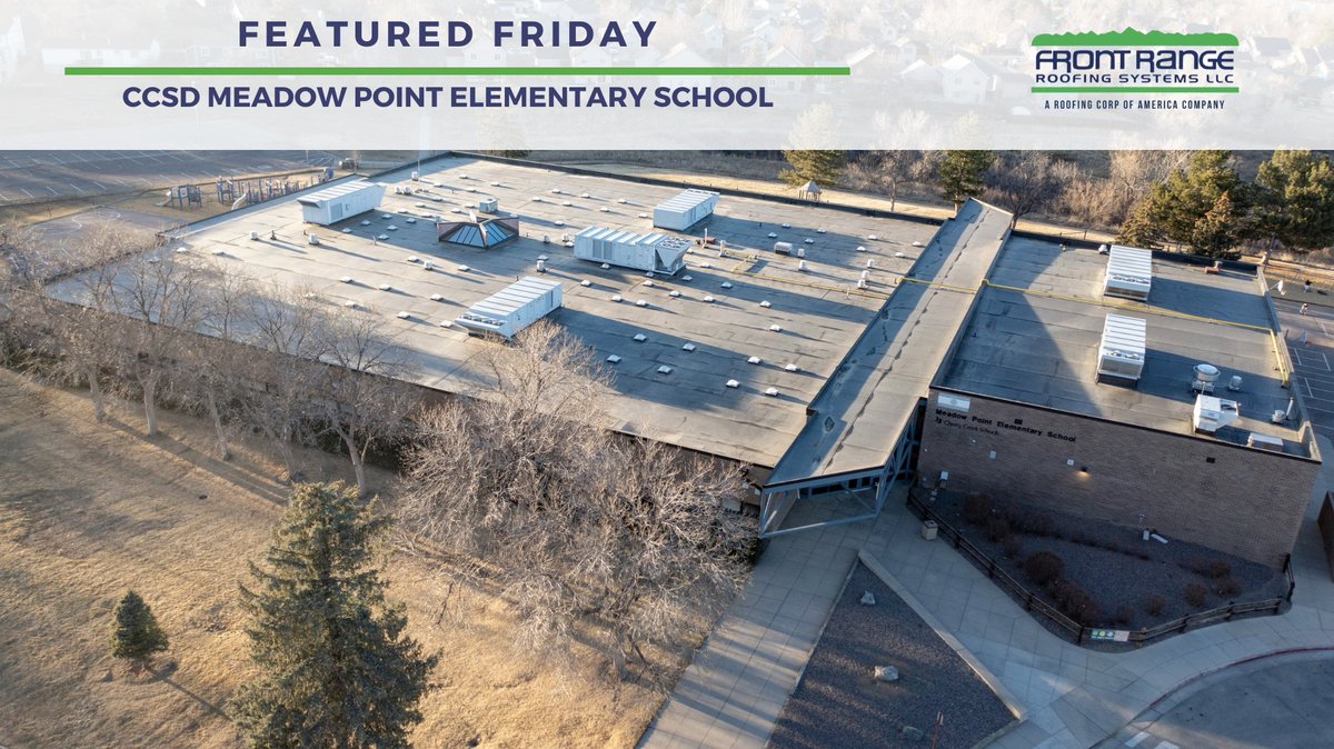 FRRSRoof's tweet photo. #FRRS #FeaturedFriday Project: Cherry Creek School District: Meadow Point Elementary School-  Aurora, Colorado

 • Roof Type: Fully Adhered .060 mil EPDM
 • Roofing Manufacturer: @CarlisleSynTec 
 • Total Square Footage of Roofing: 50,400
 • Metal Manufacturer: @drexelmetals https://t.co/L4OrZgh1FL